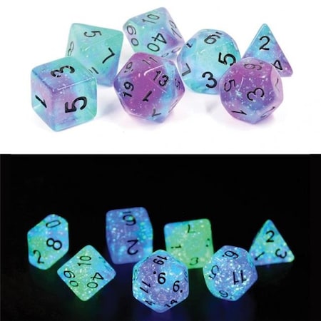 Sirius Dice Sirius Dice SDZ000603 Glowworm Peacock Dice - Set of 7 SDZ000603